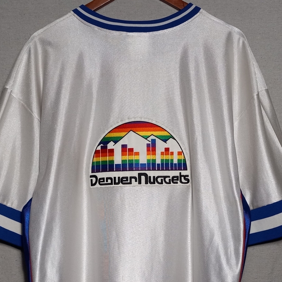 Majestic Denver Nuggets NBA Hardwood classic spellout 1/4-zip pullover jersey L - Picture 1 of 15
